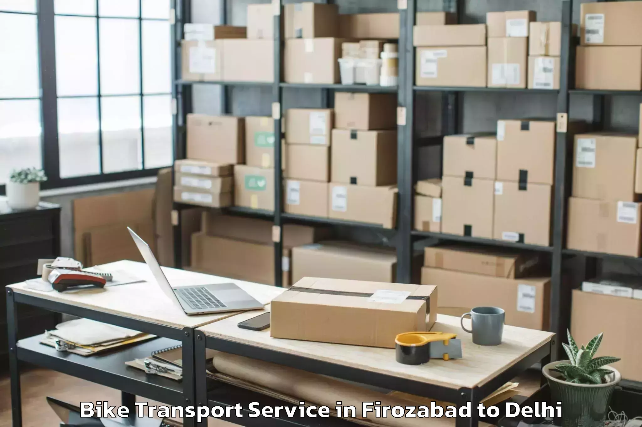 Professional Firozabad to East Delhi Bike Transport